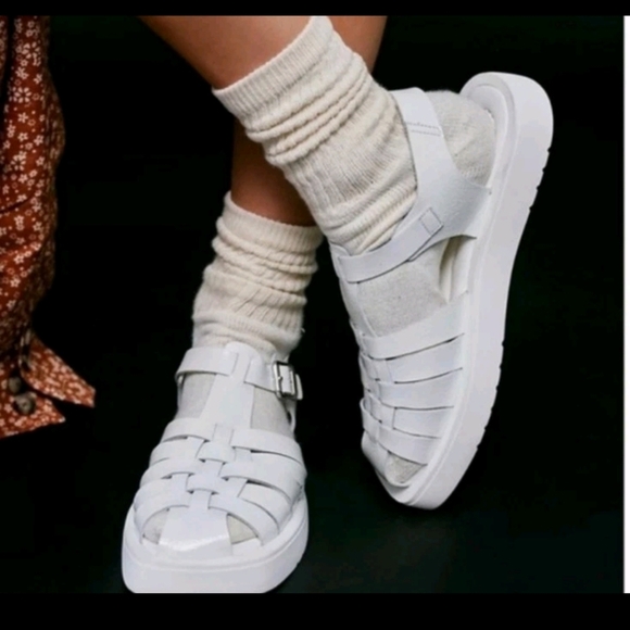 Free People Womens White Finn Fisherman Platform Sandal 37 - Picture 2 of 14